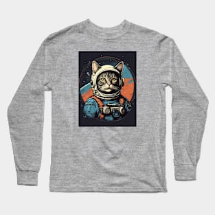 Funny Cat Astronaut Long Sleeve T-Shirt